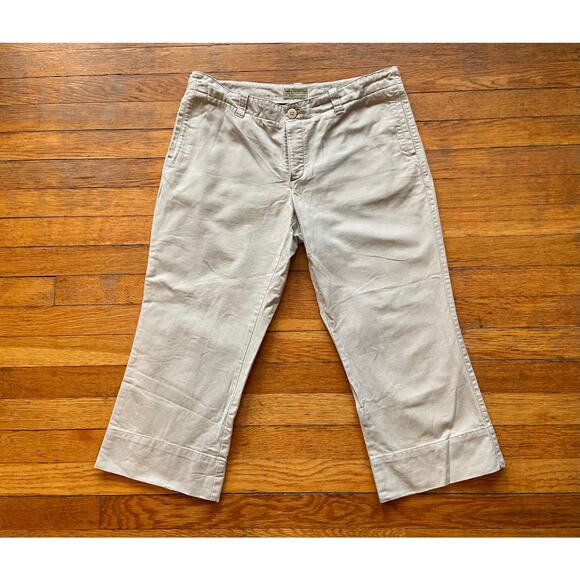 AMERICAN EAGLE OUTFITTERS Beige Flat Front Crop Cargo Pants sz 12 - Picture 1 of 14